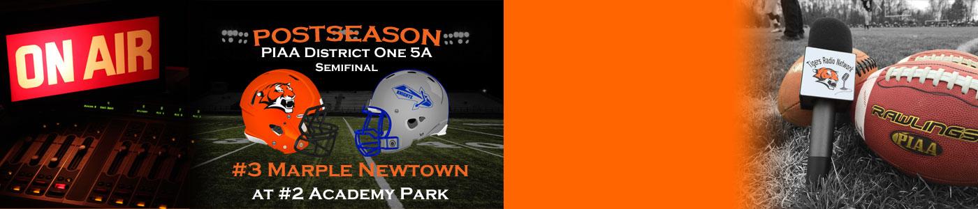 LIVE coverage of the District 1 Class 5A POST SEASON – #3 Marple Newtown at #2 Academy Park